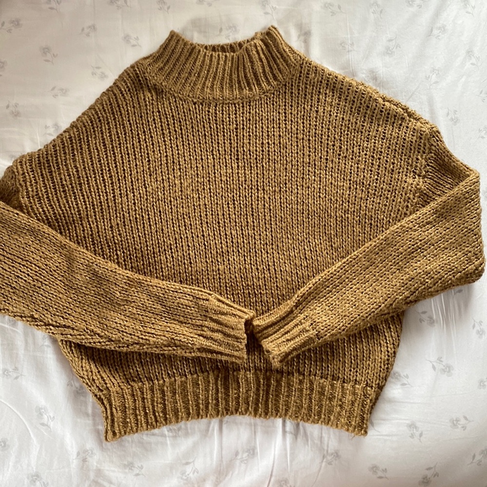 garage brown turtle neck sweater
